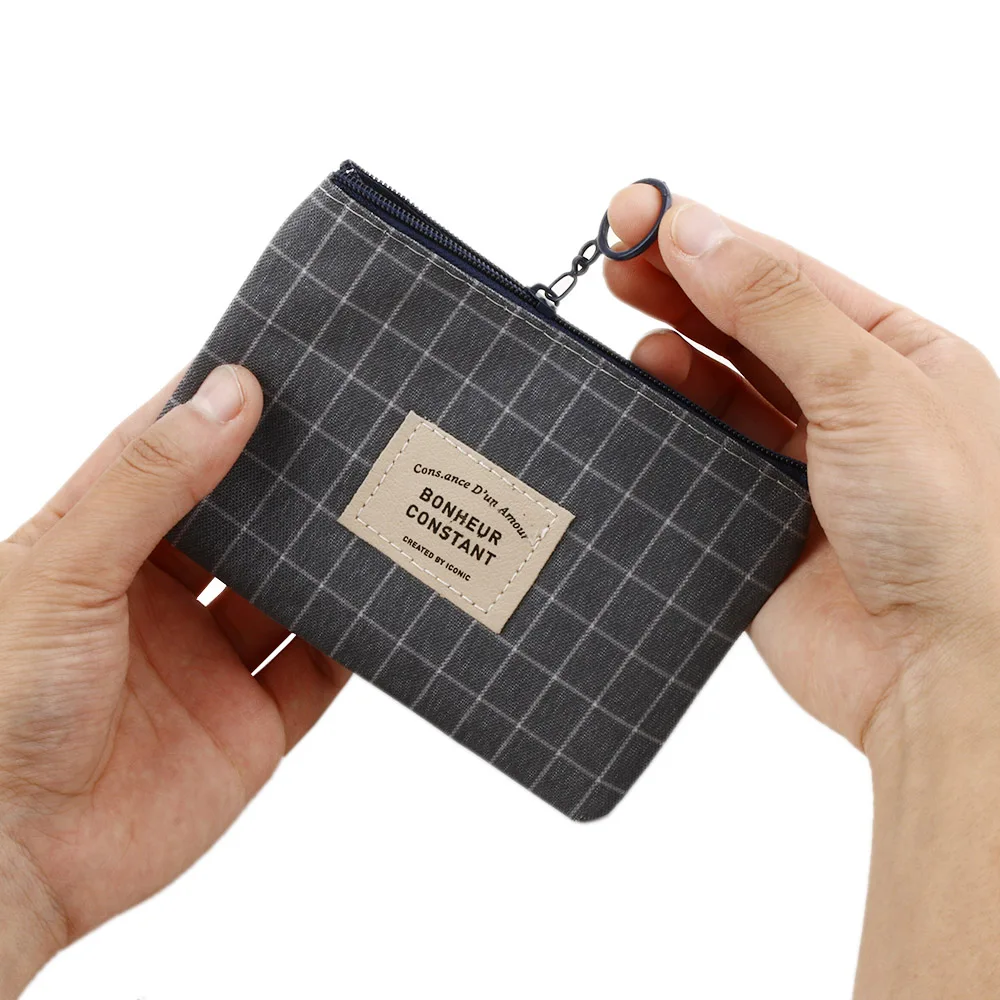 

Mini Canvas Purse Card Key Mini Purse Pouch Canvas Bag Small Zipper Coin Purse Card Holder Wallet Four Colors Available