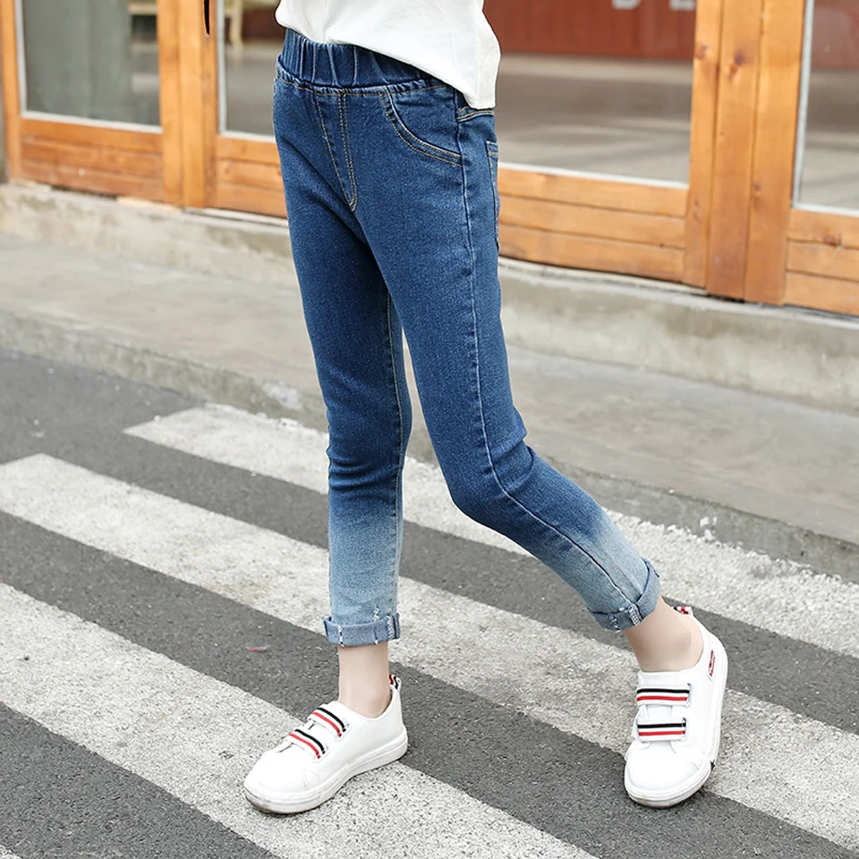 

Kids Jeans Pants Ombre Skinny Girl Jeans Trousers Mid Casual Denim Children Clothing Spring 2018 Size 9 10 11 12 13 14 Y