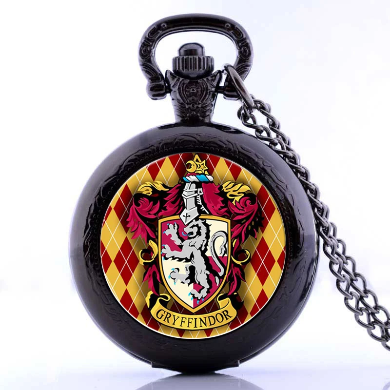 New Style Harry Potter GRYFFINDOR Mens Womens Quartz Pocket Watch Analog Pendant Necklace Chain 