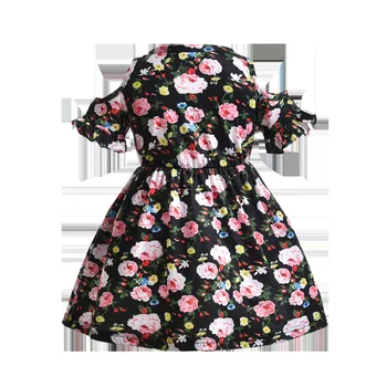 

Girls Dress 2018 Summer Flare Sleeve Off-the-shoulder Floral Dresses For Baby Girl Hot Sale Children Clothing Kids Clothes.YO25B