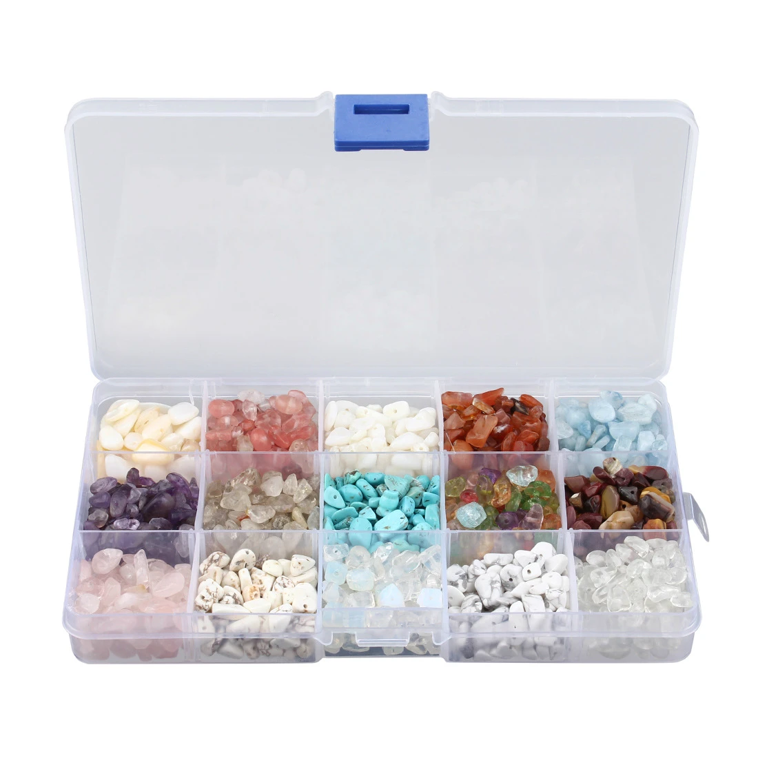 

15 Colors mixed 5mm - 8mm Gem Stones DIY Druzy Drusy Beads Findings Components with Box 365g/Box