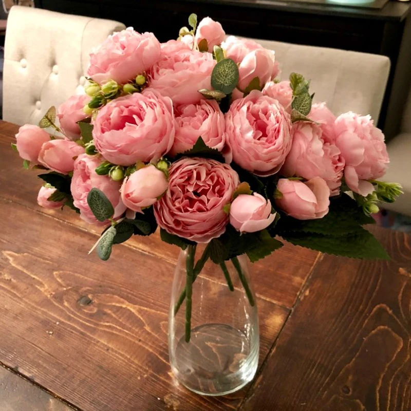 Peony Artificial Flowers Silk Flower Rose Peonies Small Bouquet for