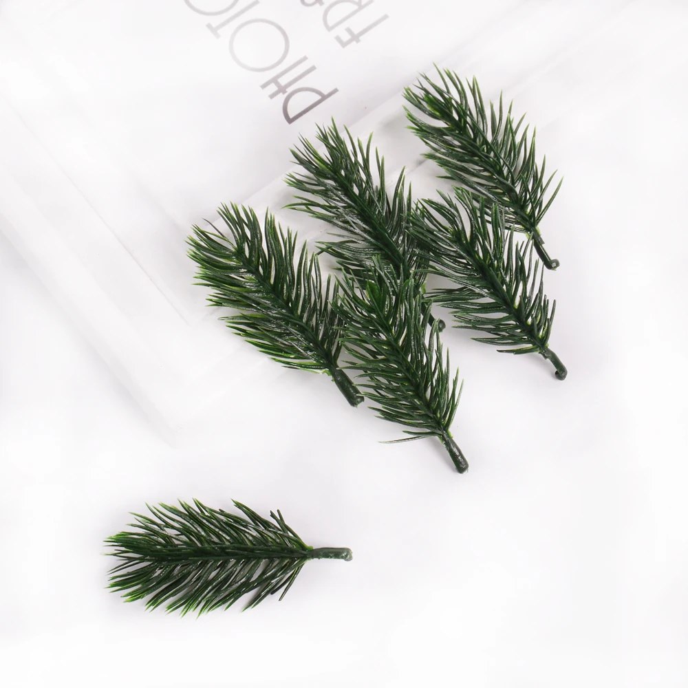 10 шт. сосновая игла искусственный цветок ветка для рождественской елки украшения аксессуары DIY букет подарочная коробка