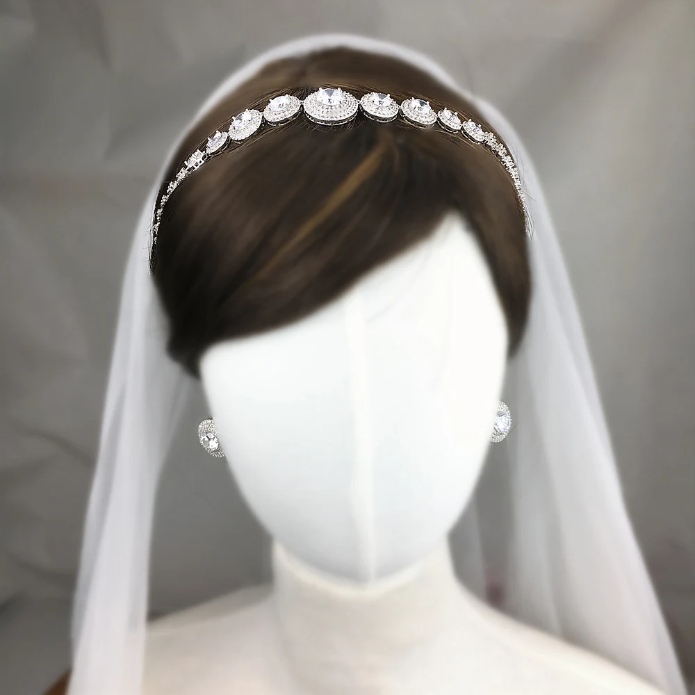 Циркон индийское свадебное украшение на голову свадебный головной убор CZ Корона украшения на голову, Тиары и короны диадема невесты набор Bijoux Cheveux WIGO1405