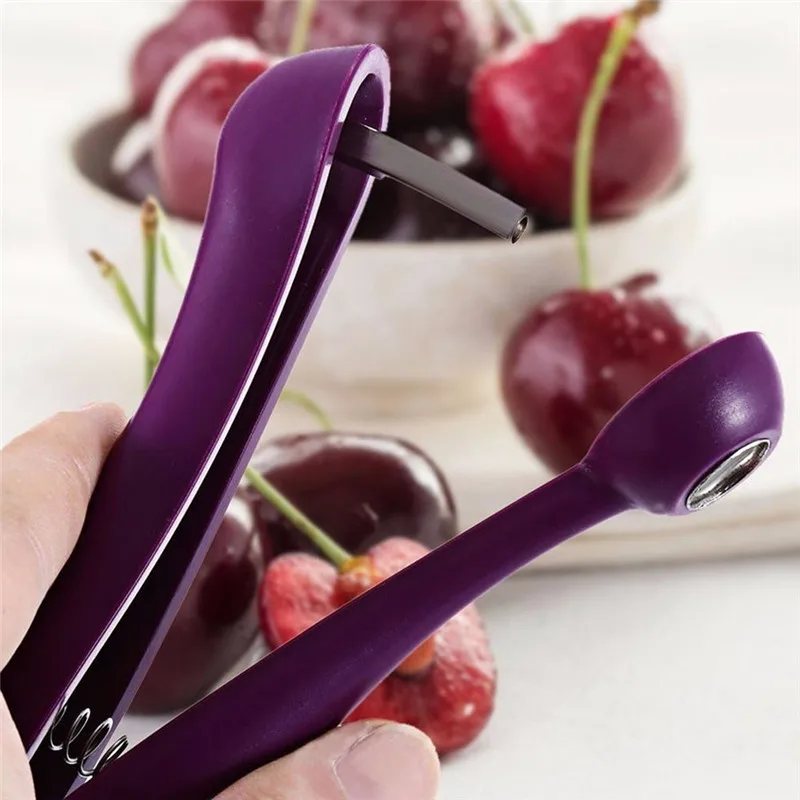 VOGVIGO Cherry Pitter Cherries Clips Seed Remover Purple Plastic Cherry Kernels Kitchen Fuits& Vegetables Tools Cutter