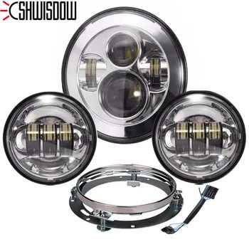 

1 Set for Moto 7" LED Headlight with 4.5 " Led Fog Light for 7ich motorcy Davidson Motorcycle with 7" Bracket Adapter Ring