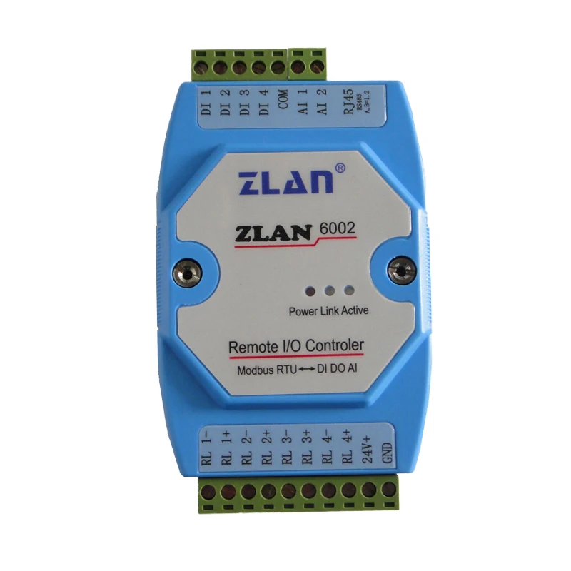 

Remote IO controller 4 way digital quantity 2 way analog 4 IO 4DI 4DO 2AI ZLAN6002