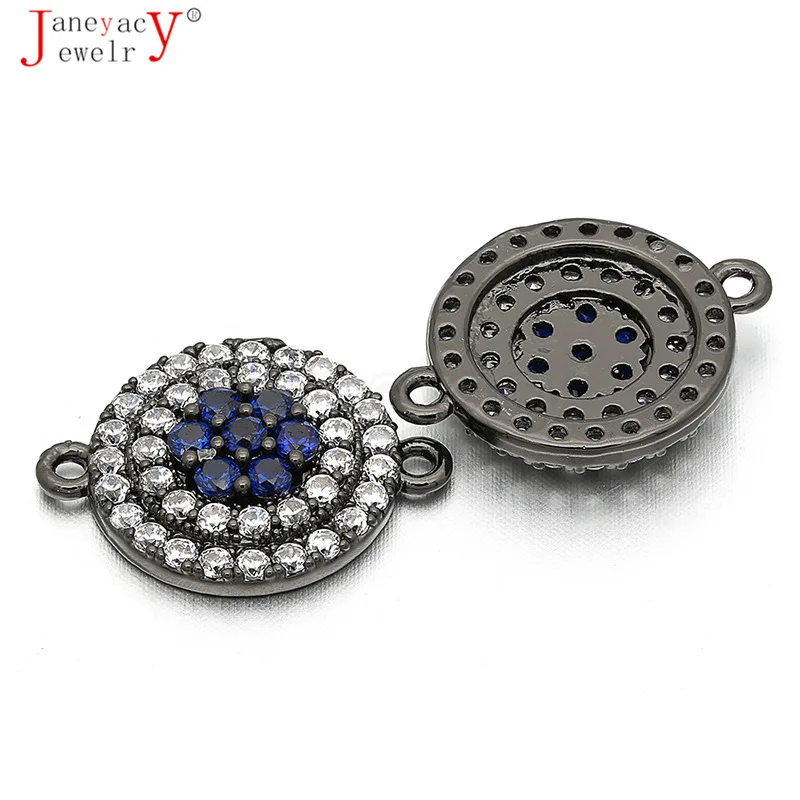 

Fashion Round Zirconia DIY Charm Connectors Accessories For Women Tassel Earring Necklace Jewelry Making Accesorios L13*W18mm