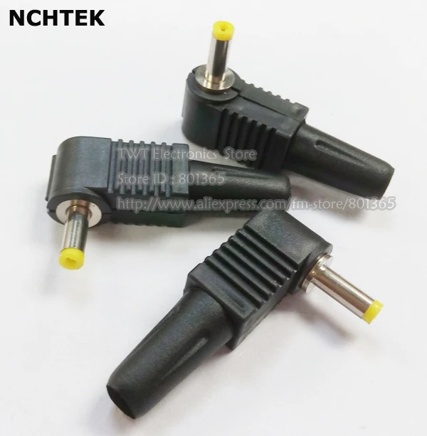 

NCHTEK DC Power Male Plug Right Angle Connector 4.0x 1.7mm Adapter, Plastic Handle,Black Head, Solder, DIY, 100pcs,Free shipping