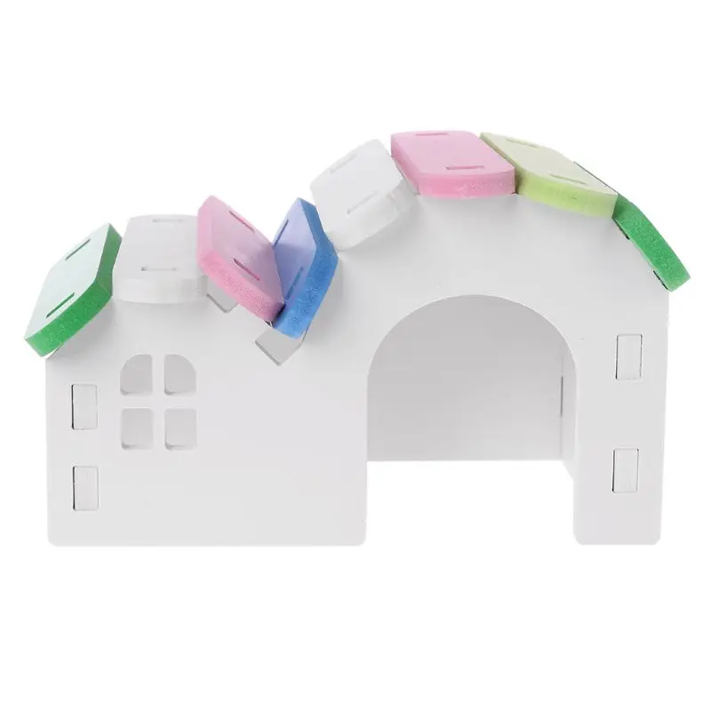 

Wooden Hamster House Rat Mouse Exercise Rainbow Funny Hamster Nest Toy