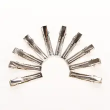 50 шт. серебряный плоский металлический одиночный зубец Аллигатор заколки железные заколки для волос Инструменты для укладки волос