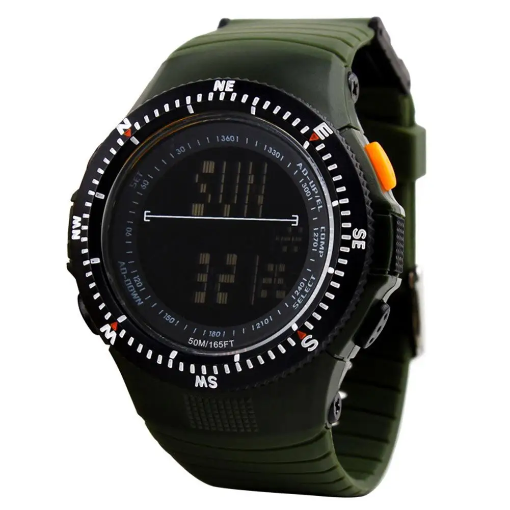 

Sports Men Boys Outdoors Rubber Band Round Dial Electronic Movement Wrist Watch