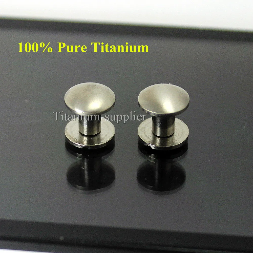 2 Sets 9mm Titanium Chicago Screw Rivets Bolt Leather Belt Screw Strap