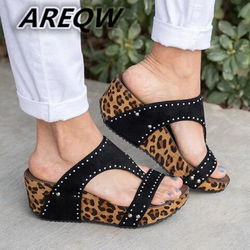 

Large size 35-43 light bottom set diamond sandals wild leopard one-piece dress female sandals