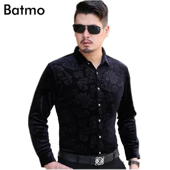 

2018 new arrival printed casual black Cashmere warm men's shirt,fashion thick shirt men,4 color plus-size M,L,XL,XXL,3XL,4XL