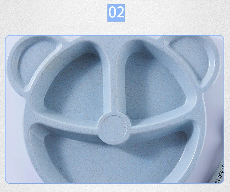 3Pcs Baby Bamboo Food Storage Tableware Kids Plate Spoon Fork Solid Dishes Newborn Children Eco-friendly Dinnerware Set BB5129 (6)