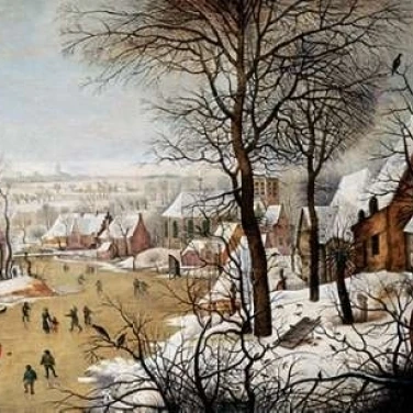 A Winter Landscape With Skaters and a Bird Trap Poster Print by  Pieter the Elder Bruegel  (12 x 18)