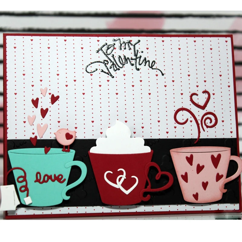 

Hot Coffee Cups Shape Metal Cutting Dies Stencil for DIY Scrapbooking Photo Album Embossing Paper Cards Decor Crafts