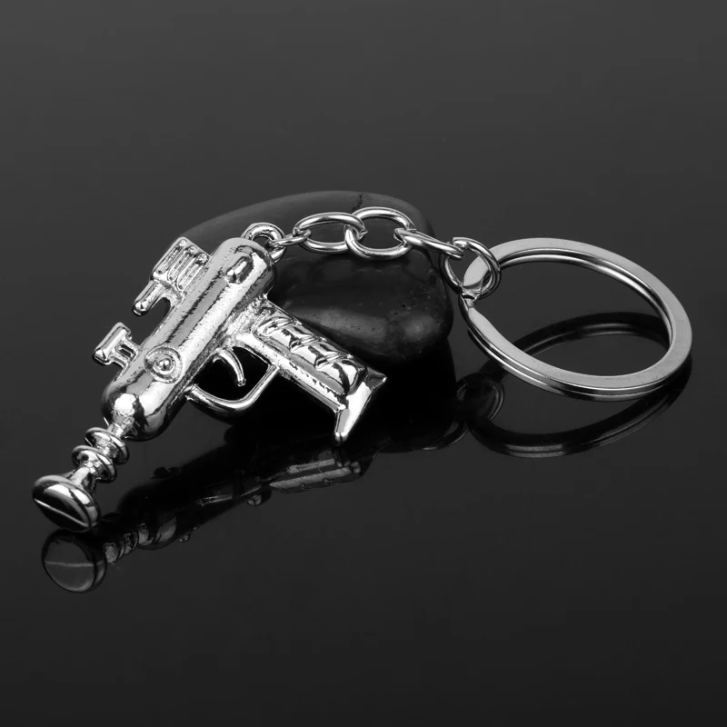 MQCHUN Anime Jewelry Rick and Morty Portal Machine Gun Keychain Weapon