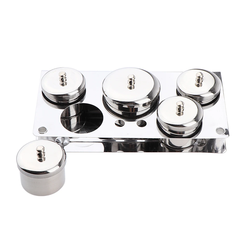 Unbreakable Durable Stainless Steel 5 Cups Sterilizing Disinfecting Sanitizing Jar Salon Barber Tools Germicide Containers