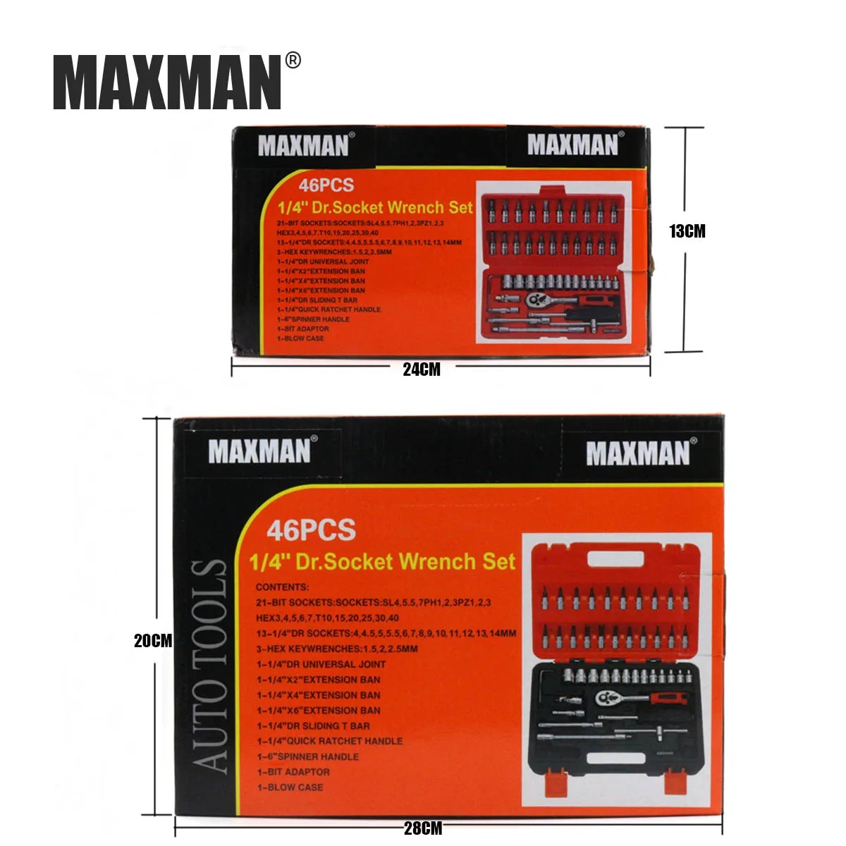 

MAXMAN 46 pcs Socket Set Hand tool Auto Repair Tool Ratchet Set Torque Wrench Combination Bit a set of keys chrome Vanadium