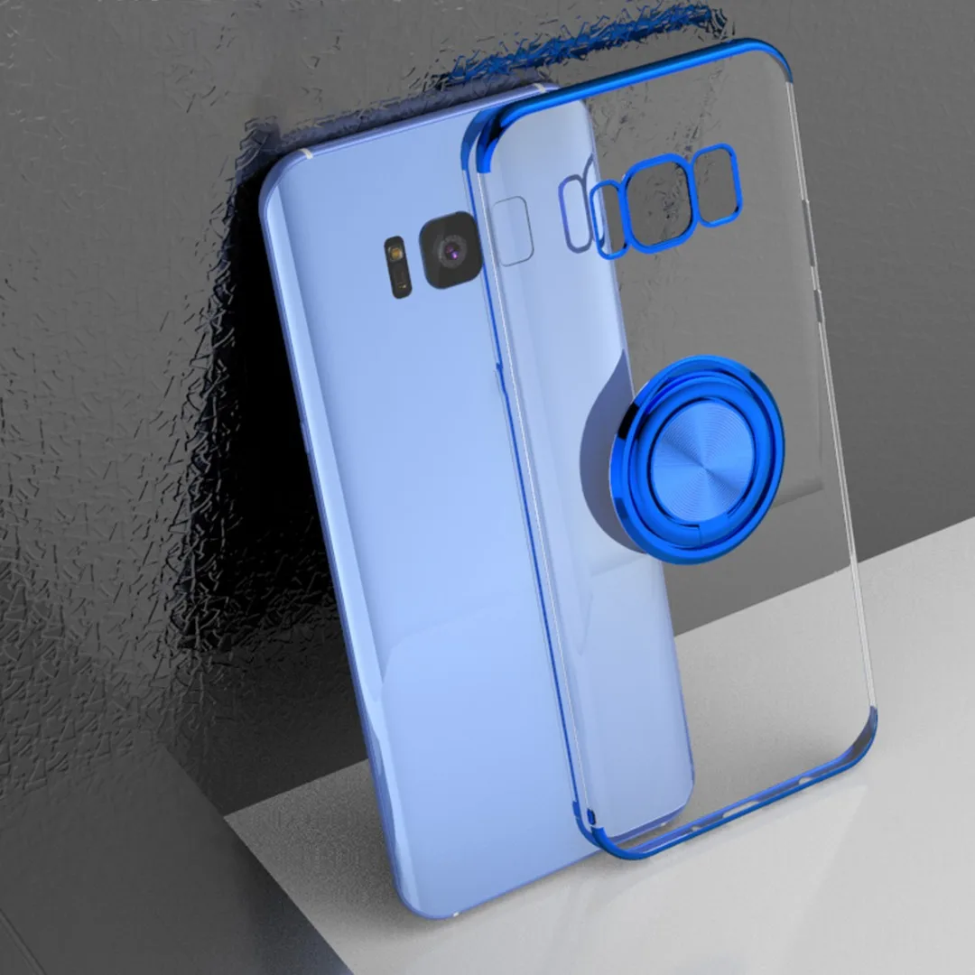 Luxury Car Bracket Soft TPU Ring Holder Stand Phone Case Back Cover for Samsung Galaxy Note 9 S8 S9 plus S10 Plus S10e Fundas