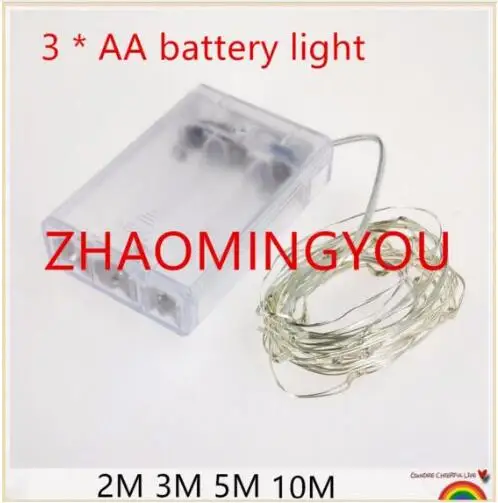 YON 3 * AA LED battery Copper wire lights 2M 3M 5M 10M string 20LED / 30LED 50LED character Christmas | Лампы и освещение