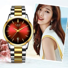 New LIGE Women Dress Watches Luxury Brand Ladies Quartz Watch Stainless Steel Band Casual Bracelet Wristwatch Reloj Mujer+Box pagani design women dress watches luxury brand ladies quartz watch stainless steel casual silver bracelet wristwatch reloj mujer