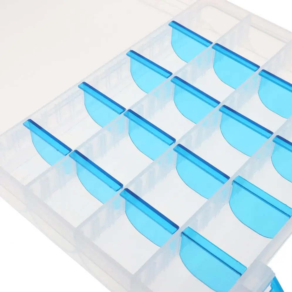 24.5 x 17.5 x 3.7cm Movable 20 Compartments Fishing Tackle Box for Fishing Hook Swivel Ring Lures and Accessories Storage Case