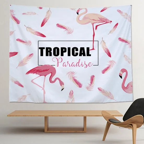 CAMMITEVER Flamingo Tapestry Wall Art Tapestries Tropical Home Decorative Door Curtain Living Room Bedspread Sheet Table Cloth | Дом и сад