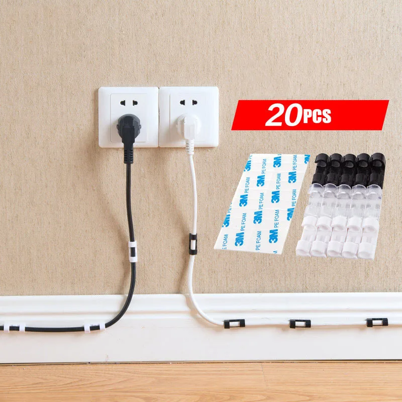 Органайзер для кабелей белого цвета с вязкостью органайзер клипсой USB зарядное