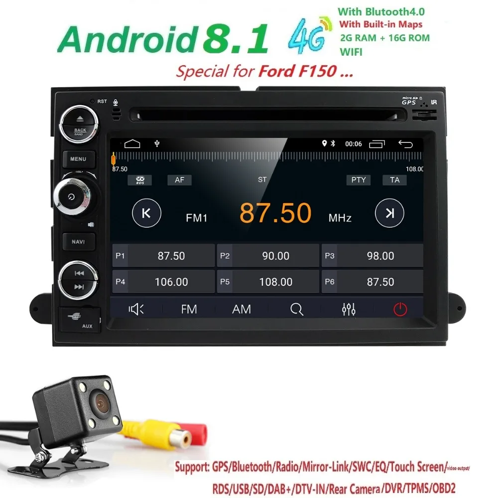 Best Hizpo Android 8.0 Car DVD For Focus Ford Edge Fusion Lincoin Auto Audio Video Radio Stereo WiFi GPS Navigation Backup Bluetooth 2