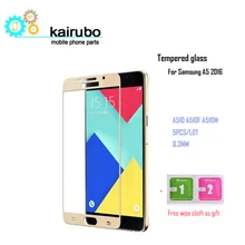 9H Full Screen Tempered Glass For Samsung A5 2016 Screen Protector Film 0.3mm For A510F 5.2inch Nano Coating Glass Protective