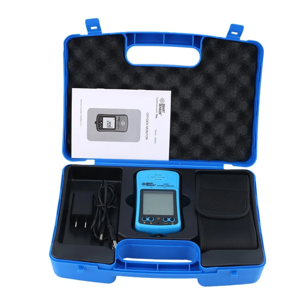 Smart Senor AS8901 Handheld Automotive Oxygen Meter O2 Gas Tester Monitor Detector LCD Display Sound Light Vibration Alarm