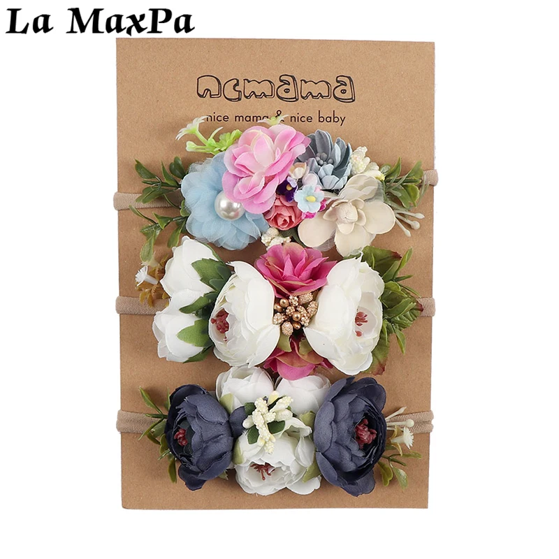 

Artificia Flowers Baby Headbands For Girls Summer Beach Wreath Elastic Bands Baby Clothing Floral Hairband Hair Accessories
