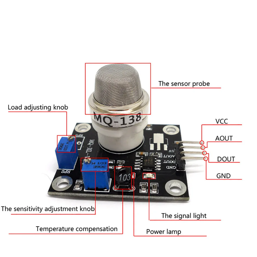 MQ138 VOC HCHO Formaldehyde Volatile Organic Gas Detection Sensor Module