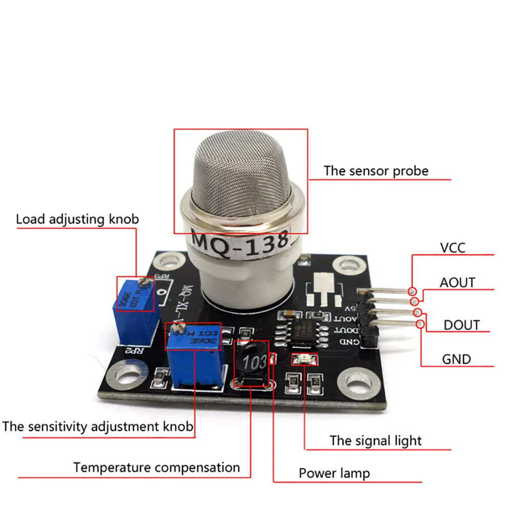 MQ138 VOC HCHO формальдегид летучих органических газов Модуль датчика обнаружения