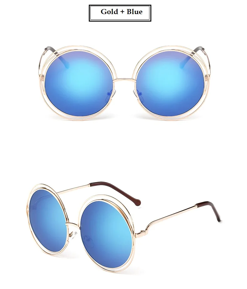 Винтажные круглые зеркальные солнцезащитные очки больших размеров с d линзами, женские брендовые дизайнерские солнцезащитные очки с металлической оправой, женские солнцезащитные очки в стиле ретро