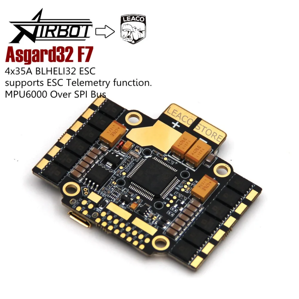 

Asgard32 F7 Upgraded filght controller incl 4x35A BLHELI32 ESC supports ESC Telemetry function for FPV Racing drone quadcopter