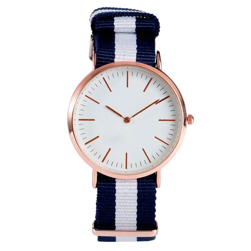 Korea Style font b Sport b font Quartz Wrist font b Watch b font Stripe Nylon
