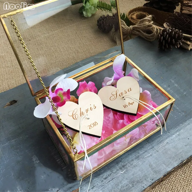 NOOLIM уникальные свадебные вещи на память шестиугольное геометрическое кольцо коробка Цветочная шкатулка для драгоценностей кольцо подушку для свадебных украшений