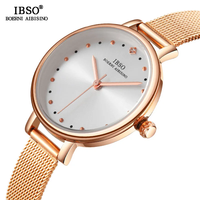 

IBSO Original Watches Women Designer Stainless Steel Quartz Watch Reloj Mujer 2019 New Rose Gold Ladies Wrist Watch Montre Femme