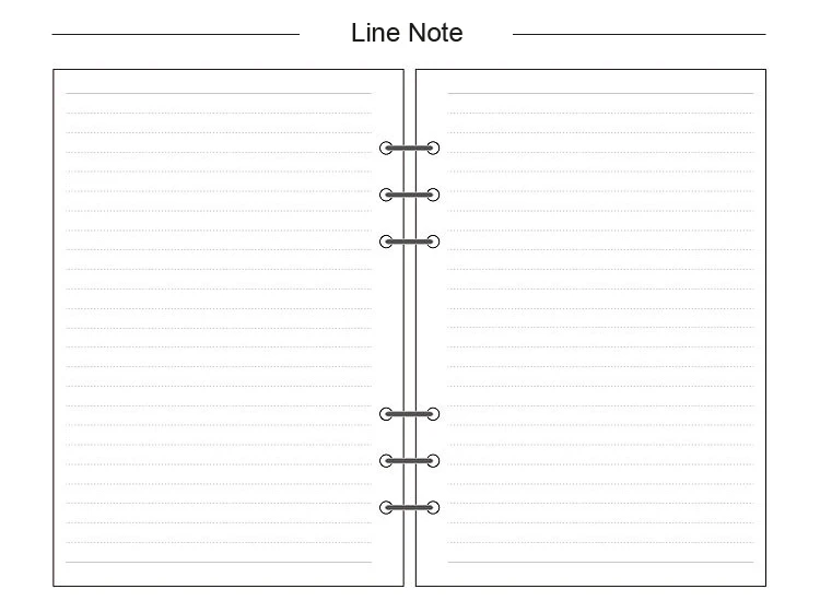 A5, A6, A7 блокнот с отрывным листом, заправка спиральных переплетов, внутренний дневник, еженедельник, ежемесячный планировщик, чтобы сделать список, линия, точка, сетка внутри бумаги