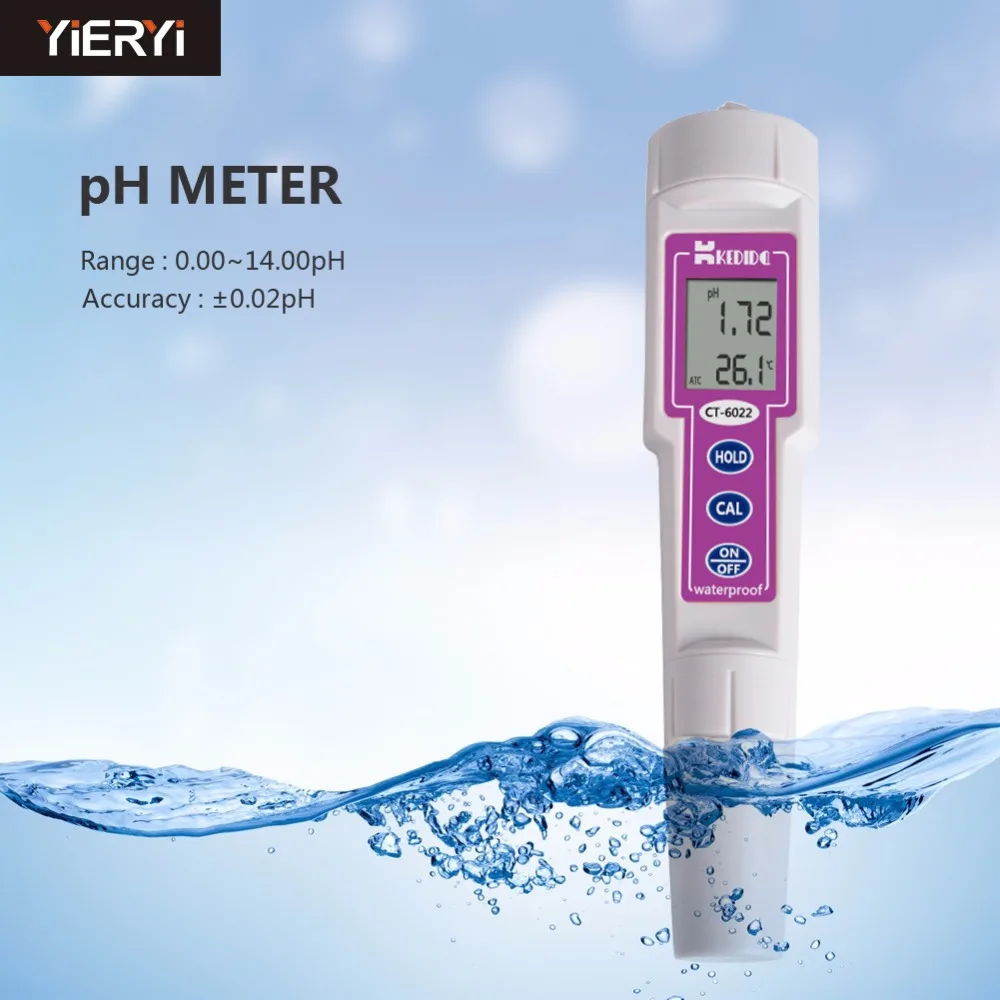 

Portable Waterproof Digital PH Meter 0.00-14.00pH Pharmaceutical Acidimeter Swimming Pool Water Quality ph Monitor Tester