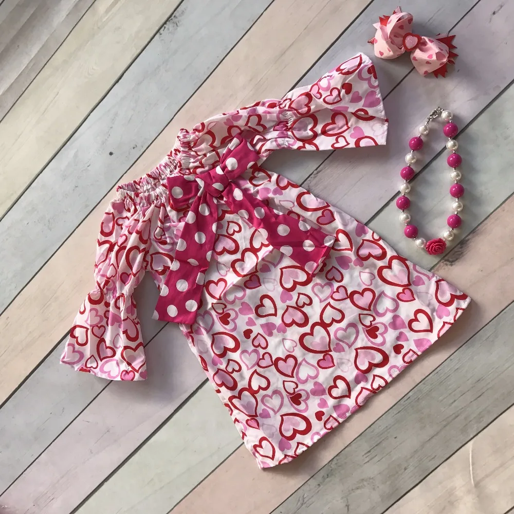 baby Valentine's day infant girl dresses cotton loving heart print