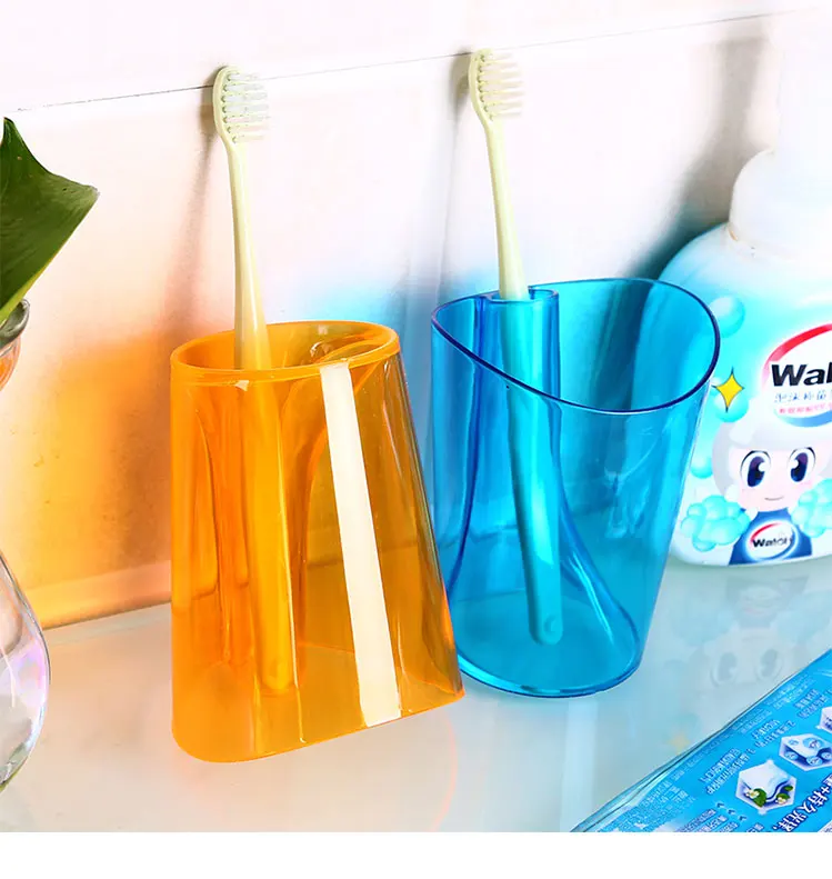 Candy-color домашний экологически чистый пластиковый стакан для ванной Анти-скалярный водонепроницаемый держатель для зубной щетки модный простой парный комбинированный стакан