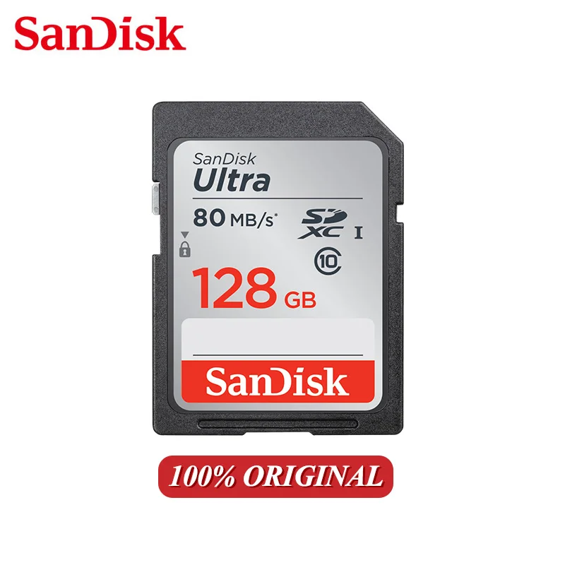 

Original Sandisk SD Card 16gb 32gb Class10 64gb 128gb 80Mb/s Flash Card Memory Card Real Capacity SDHC/SDXC for HD Camera