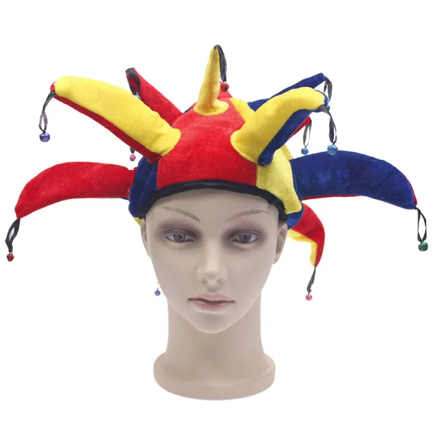 Funny Multicolor Halloween Jester Clown Mardi Gras Party Costume Hat 5