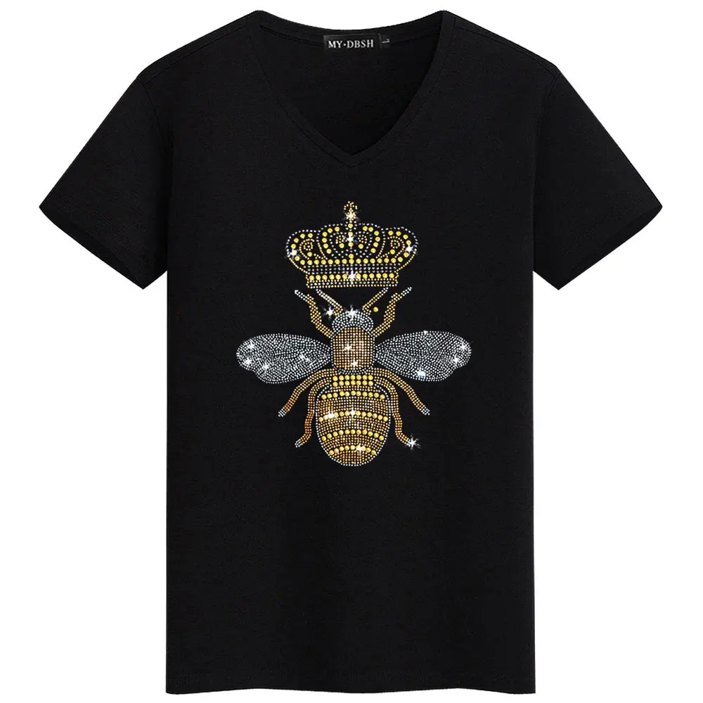 Big size 5XL Mask Unique Man Shinning Diamond Stone T-shirt Short Sleeve high quality Peking Opera Rhinestone Print men t shirts - Цвет: T008-V-Black