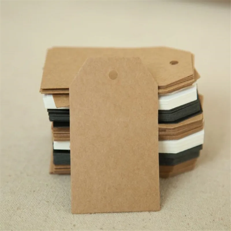 100Pcs/Lot Kraft Paper Labels Trunk Food Price Marks Tags for Wedding Decoration Card Making 3Colors Party Packaging | Дом и сад